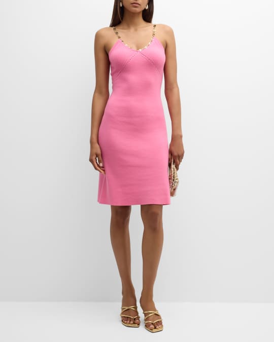 Rabanne Chain Link Strap Knit A Line Dress Neiman Marcus
