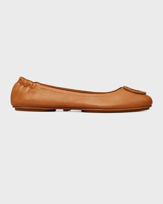 Minnie Leather Logo Travel Ballerina Flats
