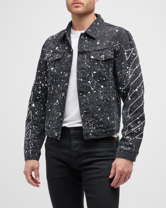 Paint splatter jean jacket new arrivals