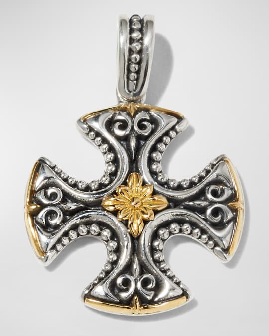 Konstantino Two-Tone Maltese Cross Pendant | Neiman Marcus
