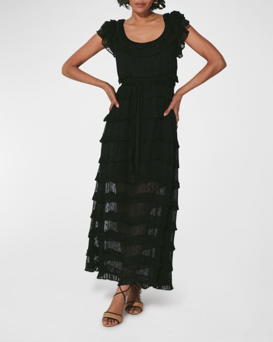 Cleobella Milana Tiered Dobby Ankle Dress | Neiman Marcus