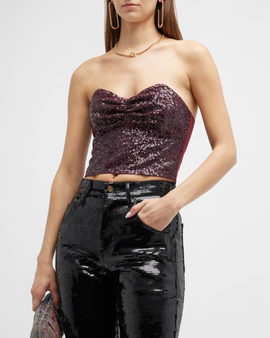 IN THE MOOD FOR LOVE Sequined Tube Top Neiman Marcus