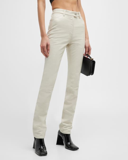 White vinyl pants on sale