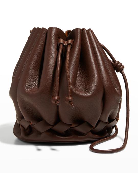 HEREU Molina Pleated Leather Bucket Bag | Neiman Marcus
