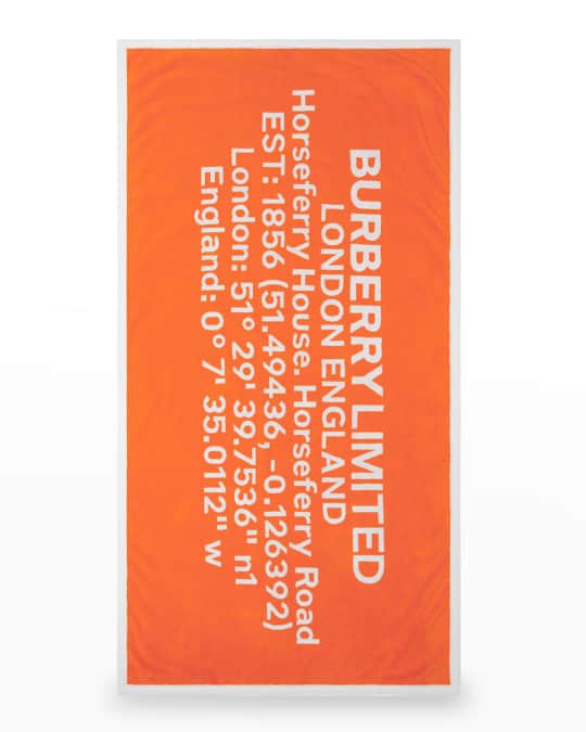 Burberry Horseferry Address Logo Towel | Neiman Marcus