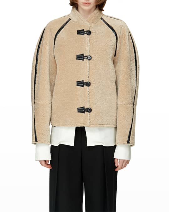 Reversible Shearling Coat with Vegan Leather Accents