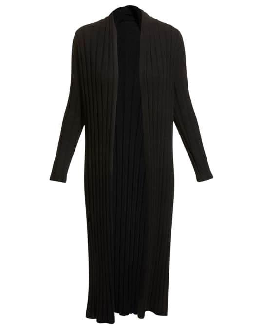 Open Front Ribbed Cashmere Duster