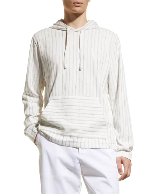Vince Men's Textured Stripe Pullover Hoodie Neiman Marcus