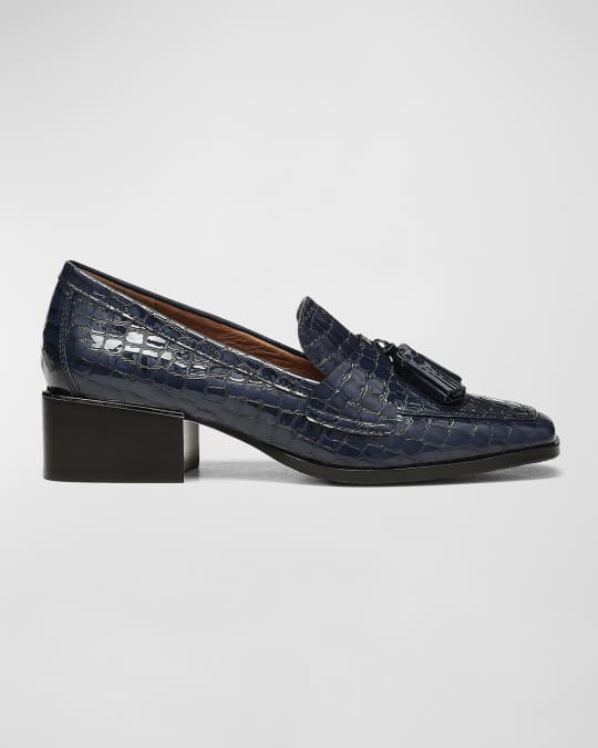 Donald Pliner Patent Croco Tassel Loafers | Neiman Marcus