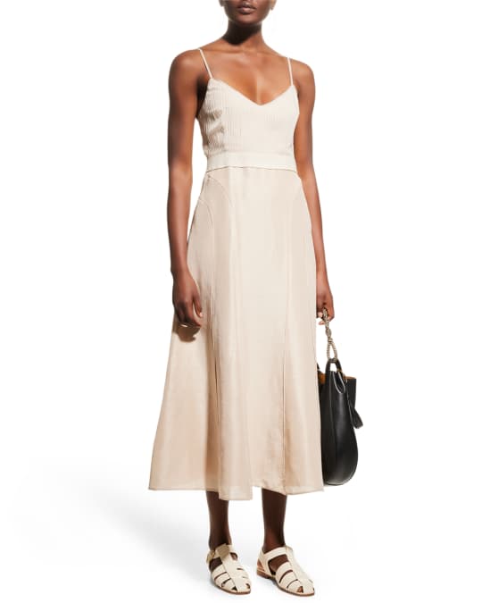 Gabriela Hearst Bernini Linen-Silk Spaghetti-Strap Midi Dress | Neiman  Marcus