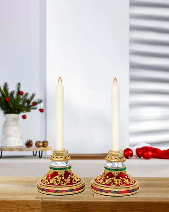 Katherine's Collection Chinoiserie Candle Sticks, Set of 2 Neiman Marcus