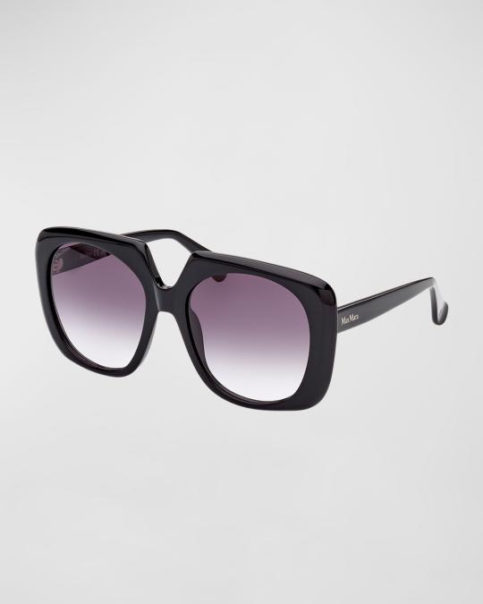 Max Mara Gradient Logo Square Acetate Sunglasses | Neiman Marcus display picture 2