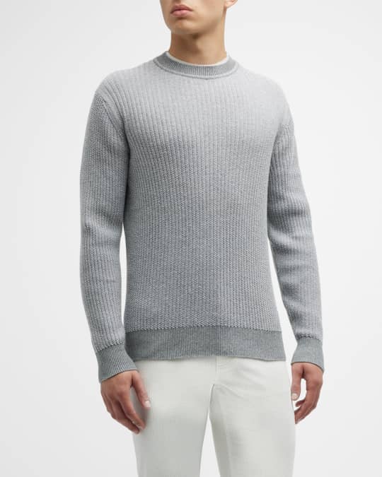 ZEGNA Men's Cotton-Cashmere Knit Crewneck Sweater | Neiman Marcus