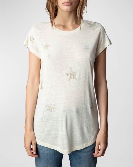 Zadig & Voltaire Skinny Stars Diamanté T-Shirt | Neiman Marcus