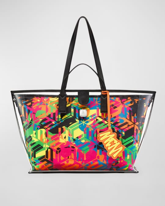 Mcm Woman Multicolor Nylon And Pvc Shopping Bag 