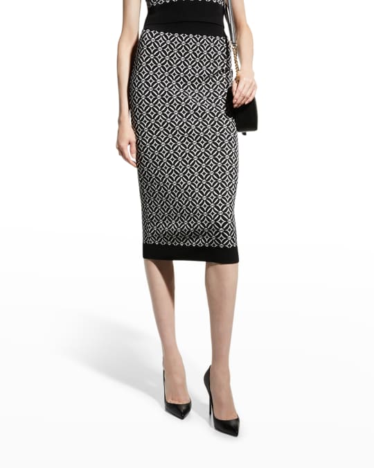 MICHAEL Michael Kors Knit Logo Pencil Skirt Neiman Marcus