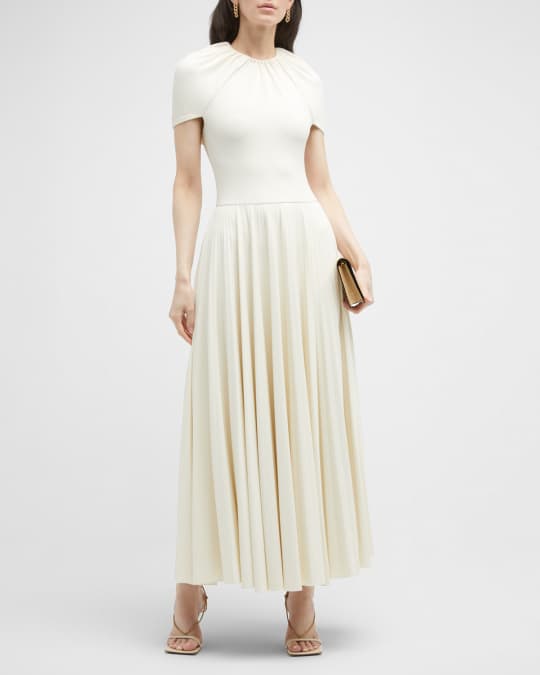 Buy Brandon Maxwell Cape-effect Crepe Gown - White At 40% Off