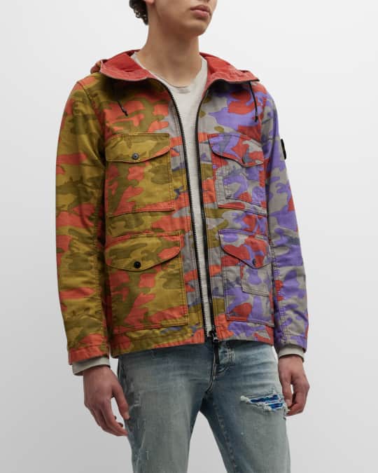 Moncler Men's Camouflage-Print Shell Hooded Jacket