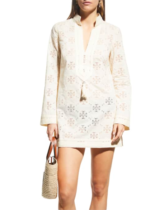 sachin and babi light blue dress Tory Burch Womens Eyelet Embroidered Dress main image 0