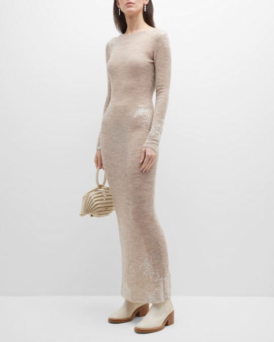 sachin and babi light blue dress 16ARLINGTON Mira Sequin Embroidered Knit Maxi Dress