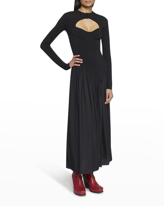 stella pleated maxi dress Women's Pleated Maxi Dress with V-Neckline, High Waist, Flowing Skirt, 100%  Silk Material  HARPER & LANE