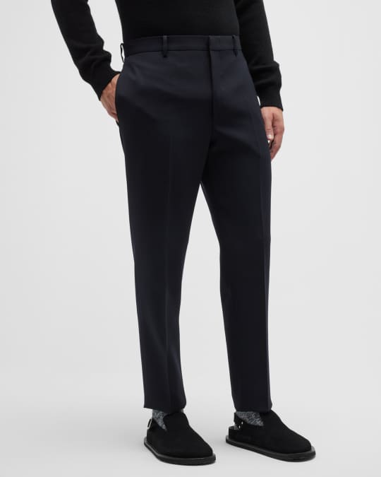 Jil Sander Men's Sharp Wool Gabardine Trousers Neiman Marcus
