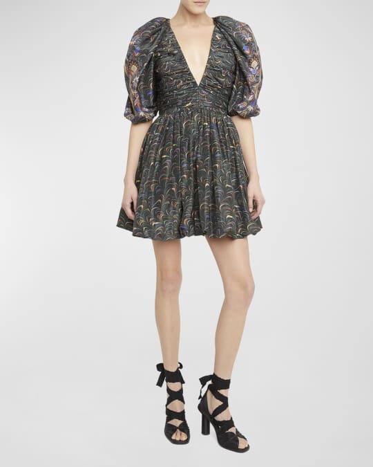 nude long sleeve mini dress Belle A-line Long Sleeved Chanel Mini Dress
