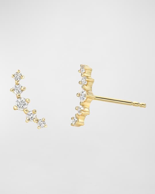 Diamond Cluster Stud Earrings