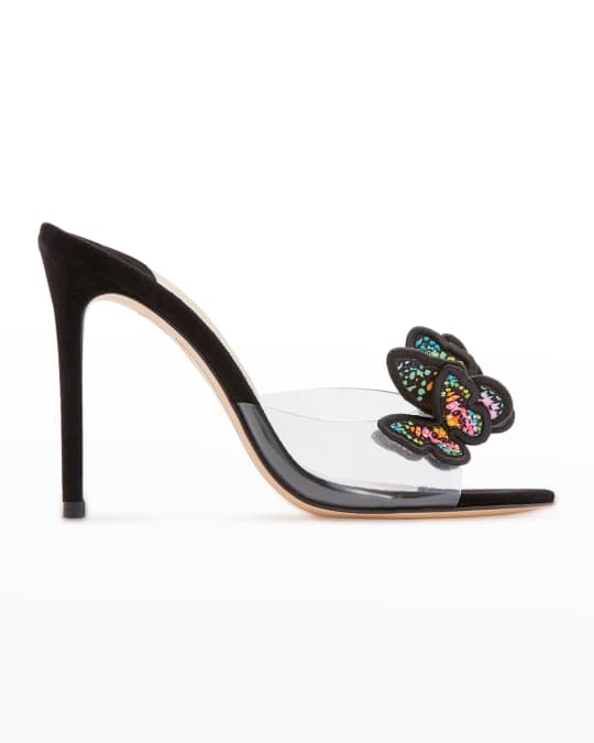 Vanessa Embroidered Butterfly Mule Sandals