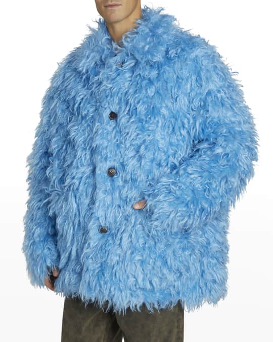 Dries Van Noten Men's Ronnor Furry Coat | Neiman Marcus