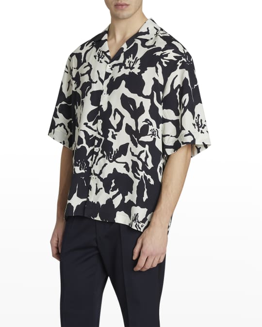 P*n様 Dries Van Noten Cassi Short Sleeve Dries Van Noten Men's Cassi Printed Sport Shirt | Neiman Marcus