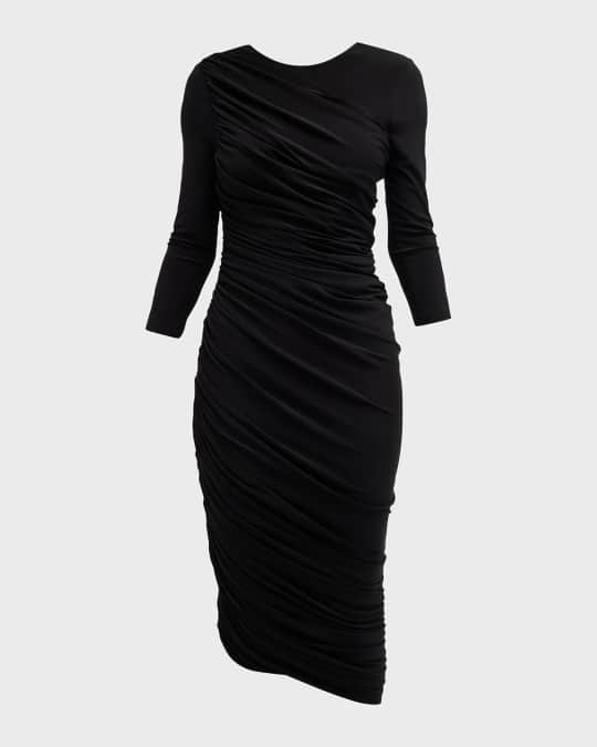 Diana Long Sleeve Asymmetric Midi Dress