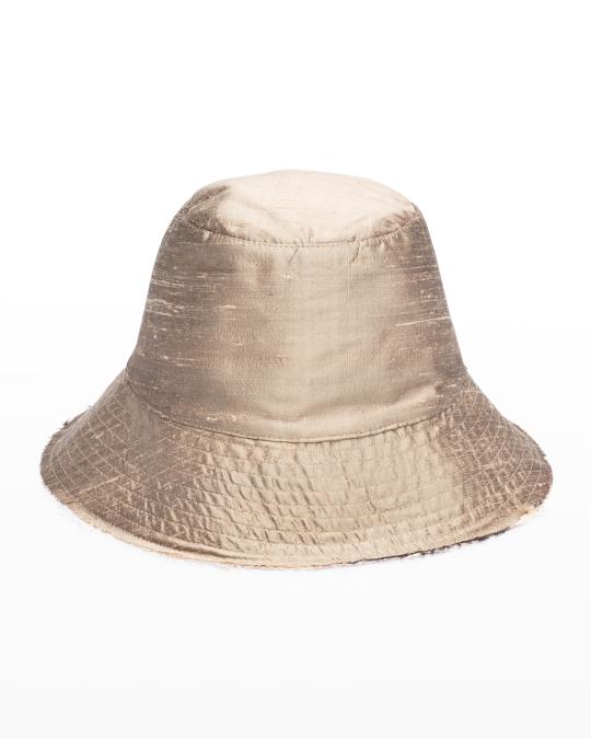 Eugenia Kim Toby Reverible Silk Hat Toby in Vintage Champagne/Ivory – Eugenia Kim main image 2