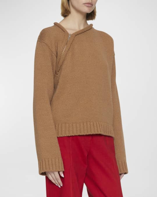JW Anderson Asymmetrical Zip-Neck Jumper | Neiman Marcus