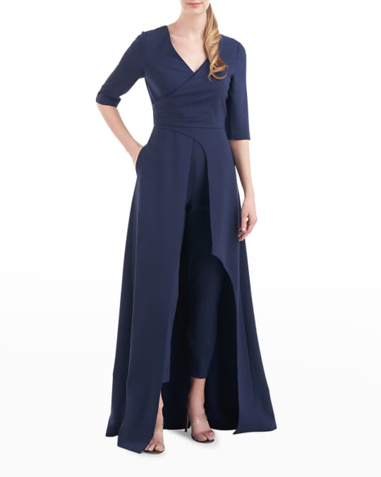 Stretch Crepe Walk Thru Jumpsuit
