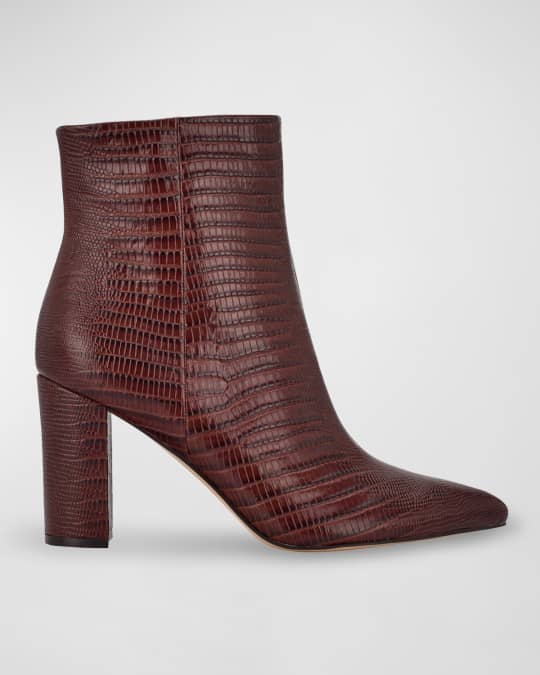 Marc Fisher LTD Ulani Embossed Ankle Booties Neiman Marcus