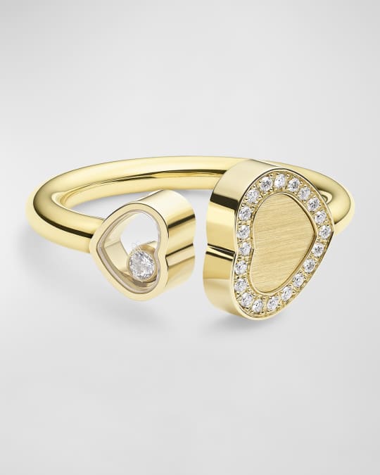 Chopard Happy Hearts 18K Yellow Gold Diamond Ring, EU 53 / US 6.25 ...