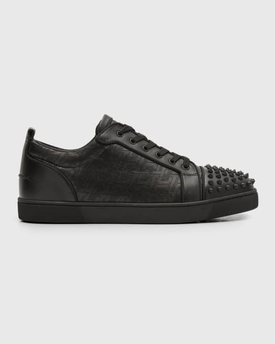 Christian Louboutin Men's Louis Junior Spikes Orlato Flat Low-top Sneakers, Version Black Whi, Men's, 14D, Sneakers & Trainers Low-top Sneakers