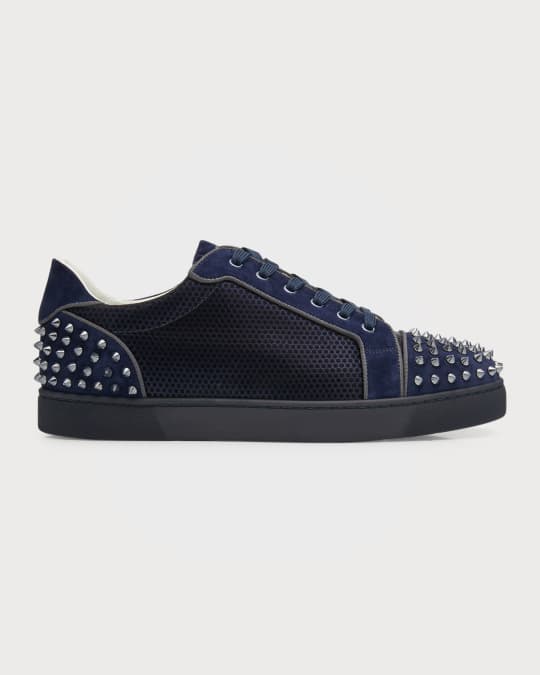 Fun Louis Junior suede sneakers in blue - Christian Louboutin