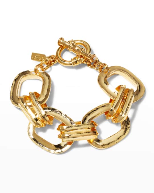 Jay Lane Polished Gold Rectangular Link Toggle Bracelet Neiman Marcus