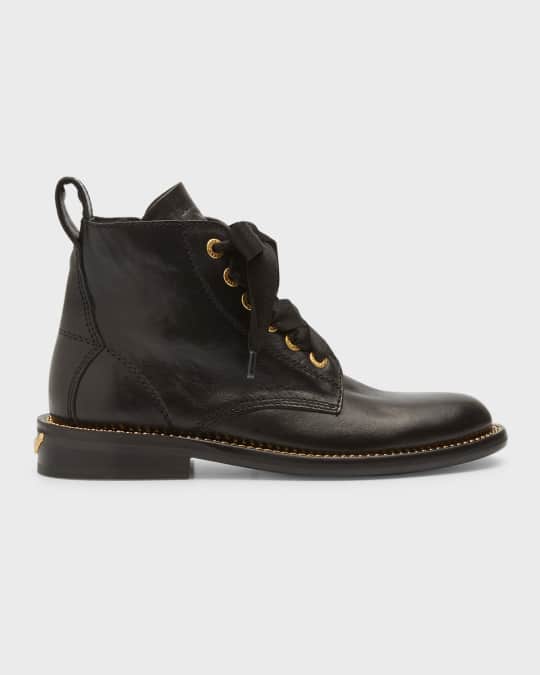 Zadig & Voltaire Laureen Leather Combat Boots | Neiman Marcus