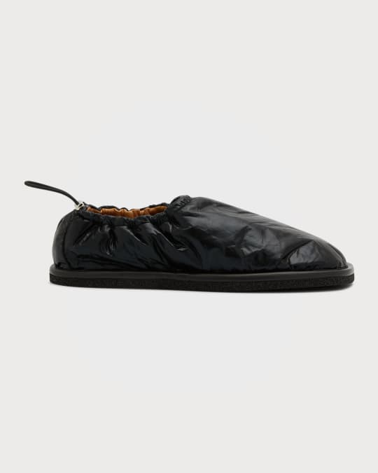 Dries Van Noten Men's Nylon Drawstring Slippers | Neiman Marcus