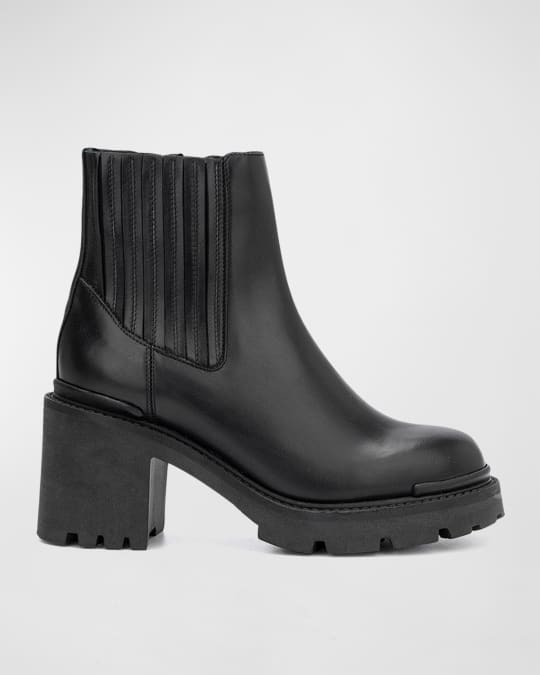 Aquatalia Vaira Pleated Leather Ankle Booties Neiman Marcus