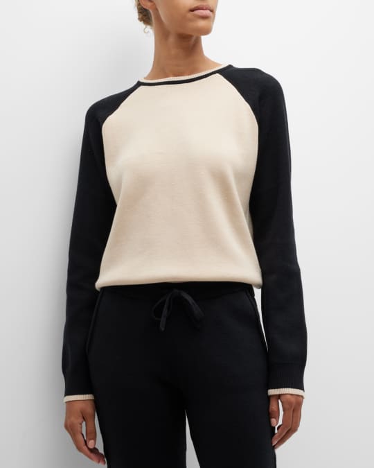 Monrow Supersoft Colorblock Sweater Neiman Marcus