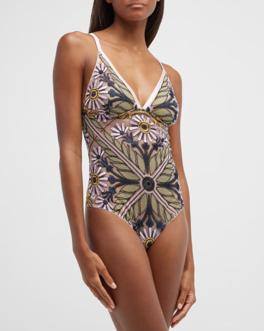Embroidered best sale mesh bodysuit