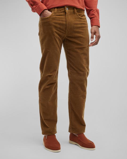 Loro Piana Men's 5-Pocket Corduroy-Stretch Pants | Neiman Marcus