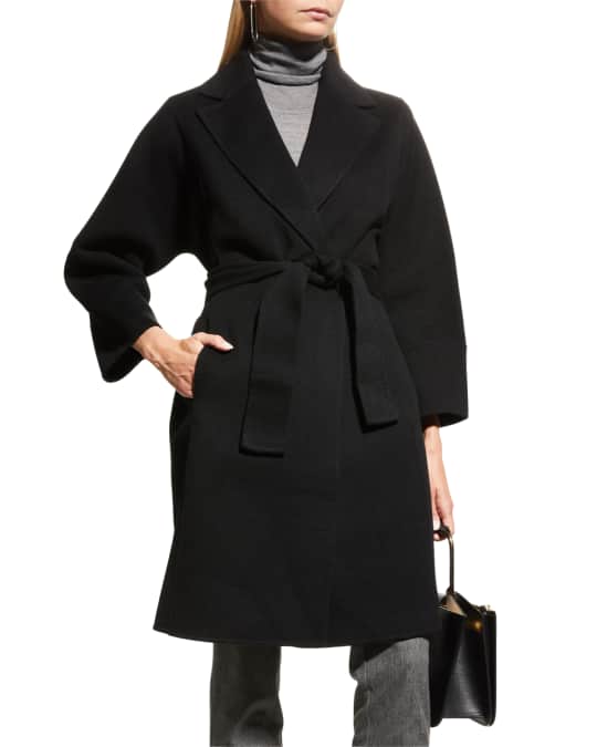 Belted Double Face Wrap Cashmere Coat