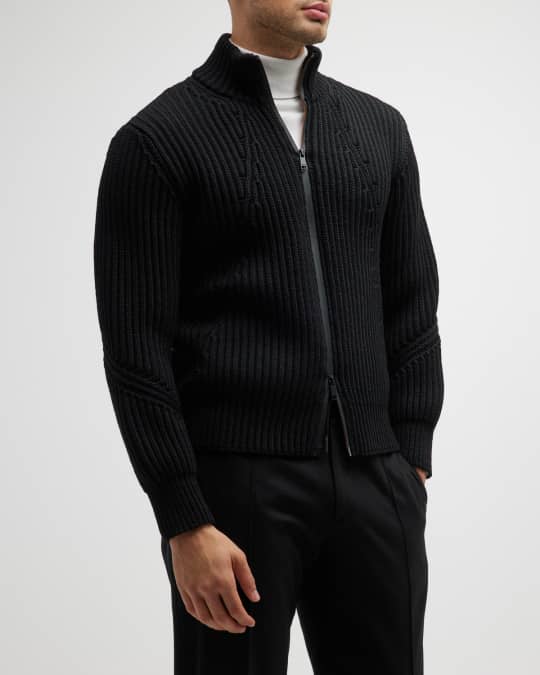 black dress sweater mens Men's Classic Polo Sweater - Black - Cashmere main image 1