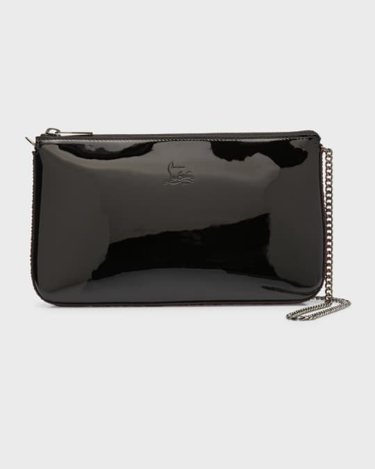 Loubila Pouch - Pouch - Patent calf and strass - Black - Christian Louboutin