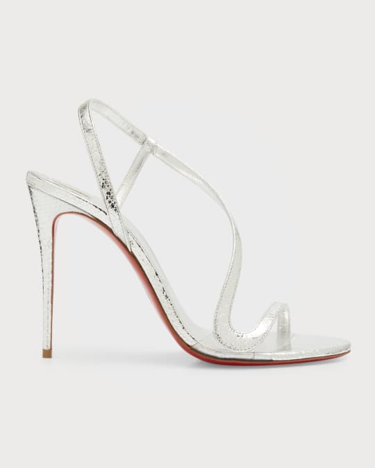 Christian Louboutin Rosalie Metallic Red Sole Stiletto Sandals | Neiman ...